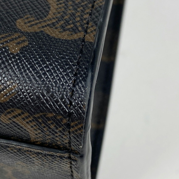 Celine Small Vertical Hippo Shoulder Bag Triomphe Tote Canvas Tan Brown - Picture 3 of 7